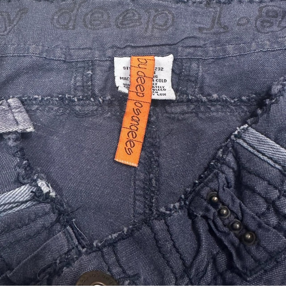 By Deep Los Angeles Wide Leg Blue Cargo Utility Pants Y2K style S - Picture 4 of 7